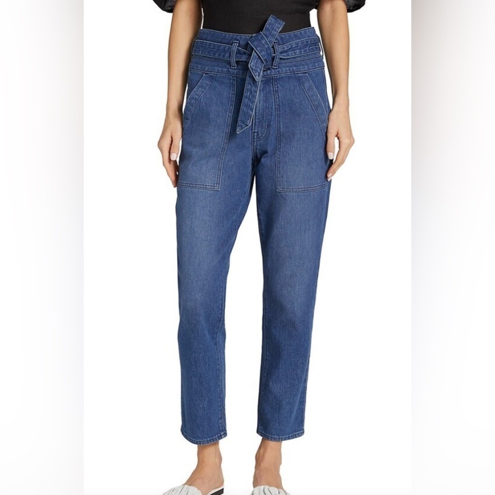 NWT Veronica Beard Jeans Logan Slim Straight Extra High Rise Clearwater Size 26